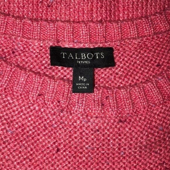 Talbots cable knit pink sweater - Picture 4 of 7